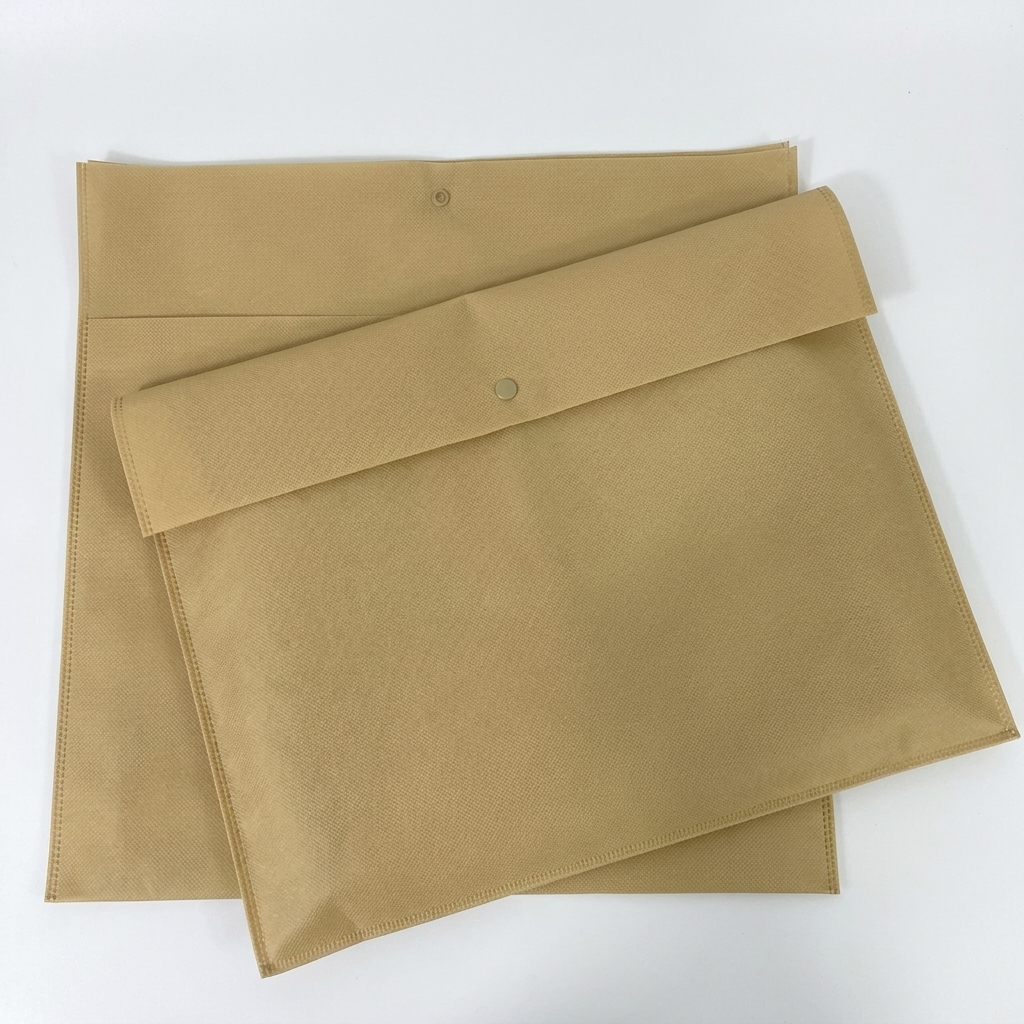 Non-Woven Document Envelope Bag – Reusable Portfolio Pouch with Snap Button Closure