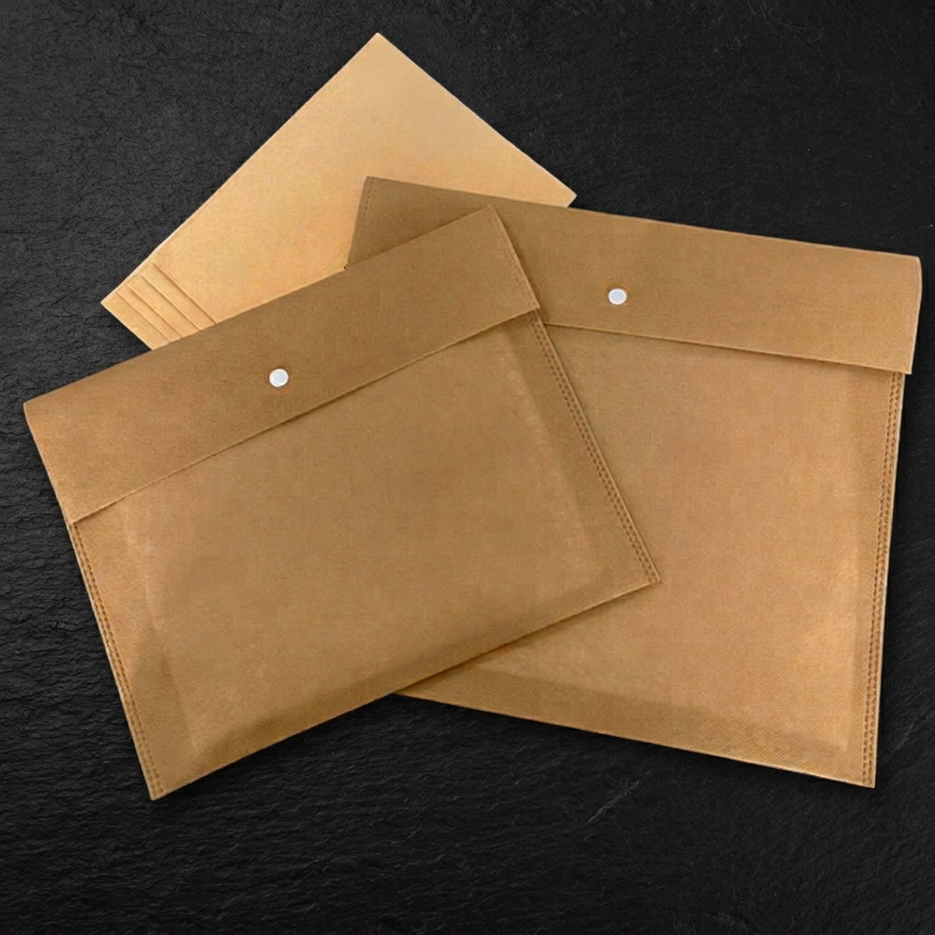 Non-Woven Document Envelope Bag – Reusable Portfolio Pouch with Snap Button